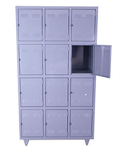 Locker 12 puertas gris