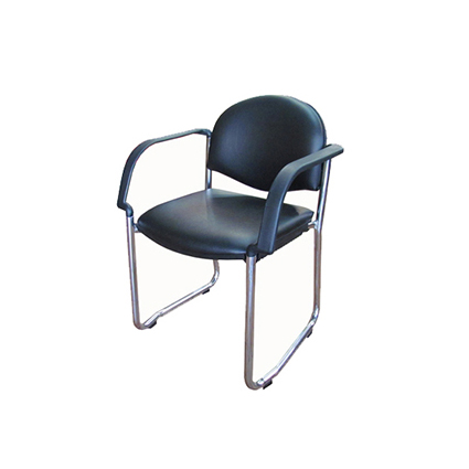 Silla trineo cromada negro/a