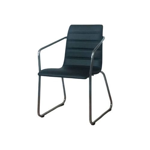 Sillon cromado con brazos negro