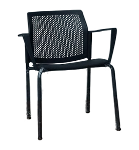 Silla fija Logan con brazos negro/a