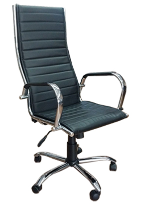 Sillon gerencial Cromado Beta negro/a
